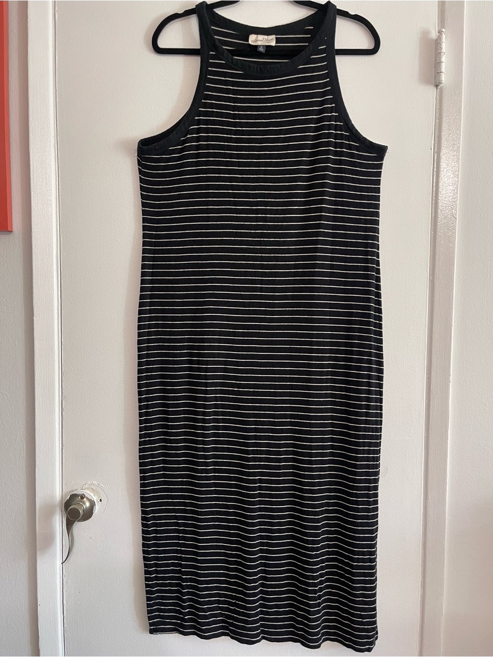 Universal Thread Black and White Striped Tank Midi Dress